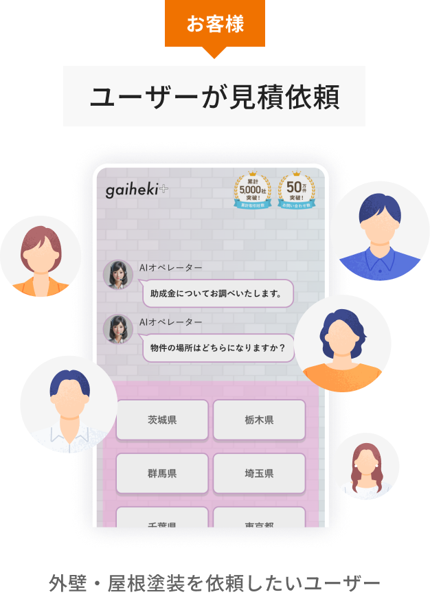 ユーザーが見積依頼